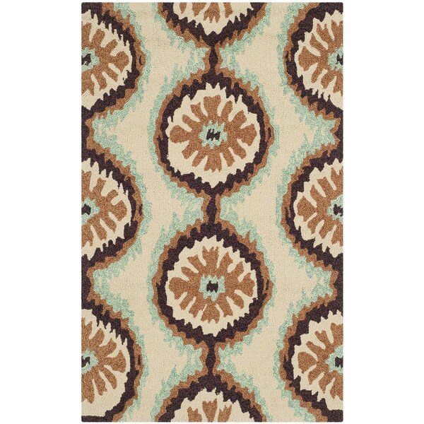Safavieh Four Seasons Hand Hooked Accent RugBeige & Green 2 ft.6 in. x 4 ft. - FRS486C-24