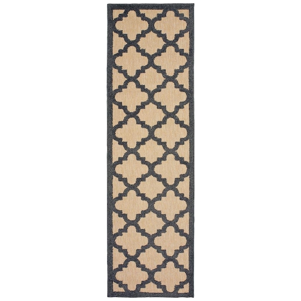 Oriental Weavers Cayman 660N9 2x8 Runner - Sand/ Charcoal-Polypropylene - C660N9068230ST