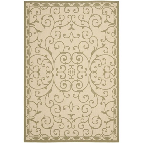 Safavieh Courtyard Power Loomed Rectangle Rug- Cream - Green- 6 Ft. 7 In. X 9 Ft. 6 In. - CYS6888-14-6
