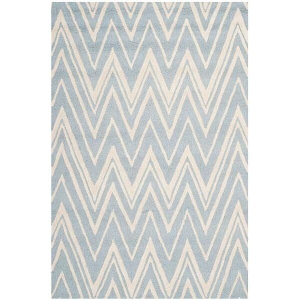 Safavieh Cambridge Hand Tufted Rectangle Rug- Blue - Ivory- 2 ft. 6 in. x 4 ft. - CAM711B-24