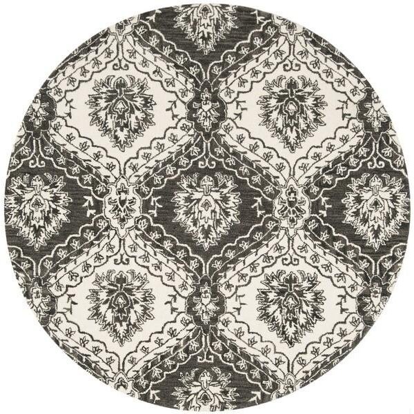 Safavieh Blossom Hand Tufted Square RugCharcoal & Ivory 6 x 6 ft. - BLM601H-6SQ