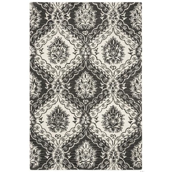 Safavieh Blossom Hand Tufted Square RugCharcoal & Ivory 6 x 6 ft. - BLM601H-6SQ