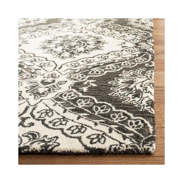 Safavieh Blossom Hand Tufted Square RugCharcoal & Ivory 6 x 6 ft. - BLM601H-6SQ