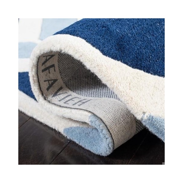 Safavieh Chatham Hand Tufted Rectangle RugDark Blue & Light Blue 4 x 6 ft. - CHT756N-4