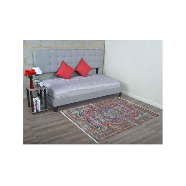 Jensendistributionservices 2 ft. x 3 ft. 10 in. Machine Woven Crossweave Polyester Oriental Rectangle Area Rug, Multi Color - MI1559109