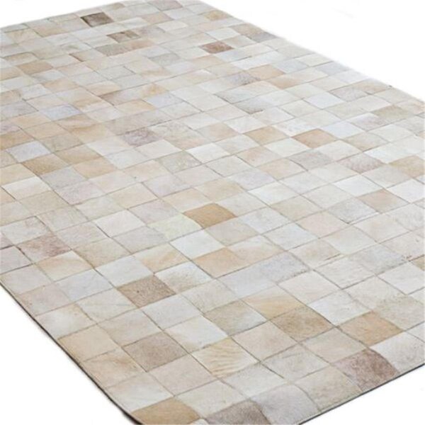 Bashian 8 x 10 ft. Santa Fe Contemporary Leather Hand Stitched Area Rug, Camel - H112-CA-8X10-H44