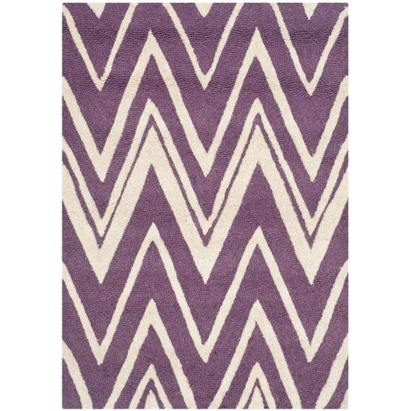 Safavieh 2 ft.-6 in. x 8 ft. Cambridge Hand Tufted Runner RugPurple & Ivory - CAM711P-28