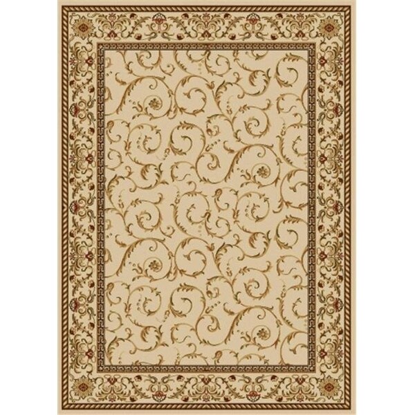 Radici Usa Inc Radici 1599-1541-IVORY Como Rectangular Ivory Transitional Italy Area Rug; 5 ft. 5 in. W x 7 ft. 7 in. H - 1599/1541/IVORY