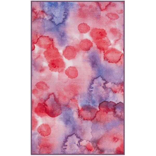 Safavieh 4 x 6 ft. Small Rectangle Paint Brush Power Loomed Rug, Fuchsia and Lavender - PTB122A-4