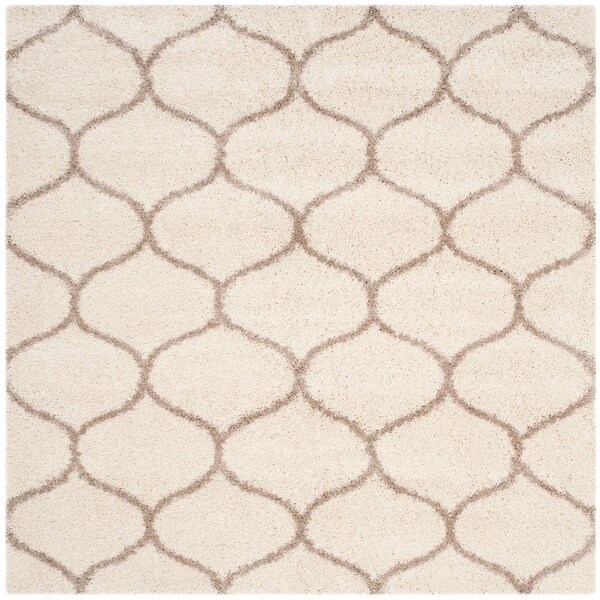 Safavieh 7 x 7 ft. Hudson Shag Power Loomed Square Area RugIvory & Beige - SGH280D-7SQ