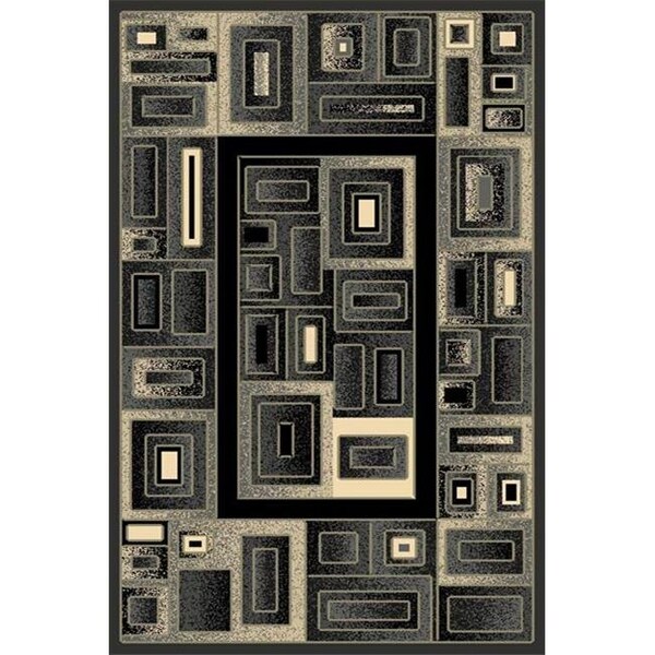 A Cd 6 x 9 Gallery Machine Carved Area Rug - Grey  Black & Chocolate - G-202