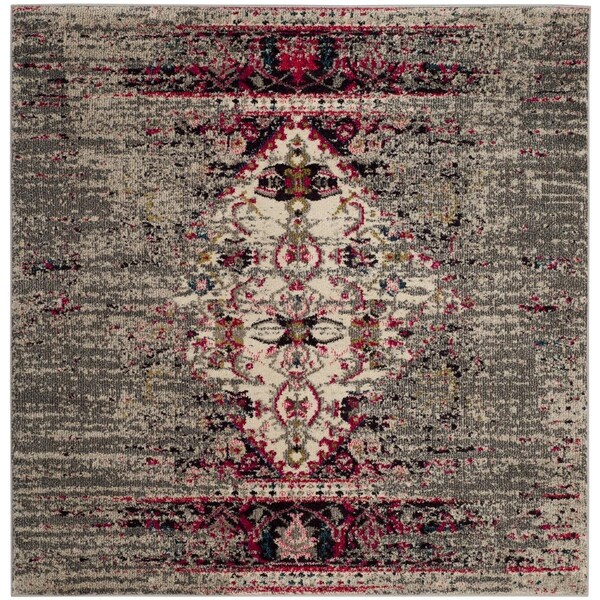 Safavieh Monaco Square RugsGrey & Ivory 5 x 5 ft. - MNC209T-5SQ