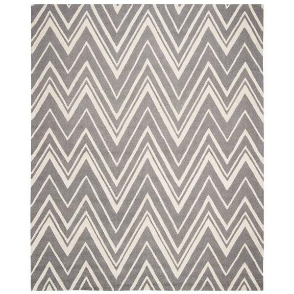 Safavieh Cambridge Hand Tufted Runner Rug- Dark Grey - Ivory- 2 ft. 6 in. x 12 ft. - CAM711D-212