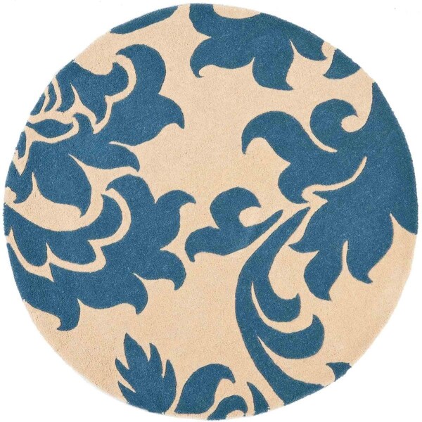 Safavieh 4 x 4 ft. Martha Stewart Tufted & Hand Loomed Round Area RugBlue Suede - MSR4546A-4R