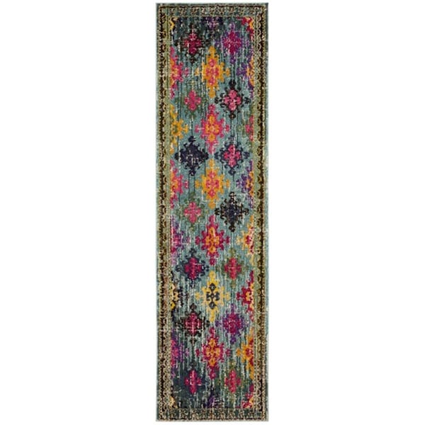 Safavieh 2 ft. - 2 in. x 8 ft. Monaco Power Loomed Runner Rug - Blue and Multi Color - MNC244N-28