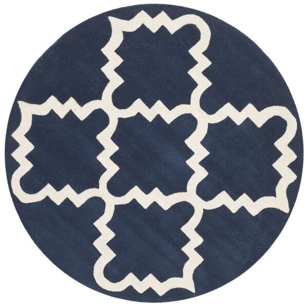 Safavieh 4 x 6 ft. Chatham Hand Tufted Small Rectangle Area RugDark Blue & Ivory - CHT753C-4