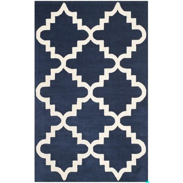 Safavieh 4 x 6 ft. Chatham Hand Tufted Small Rectangle Area RugDark Blue & Ivory - CHT753C-4