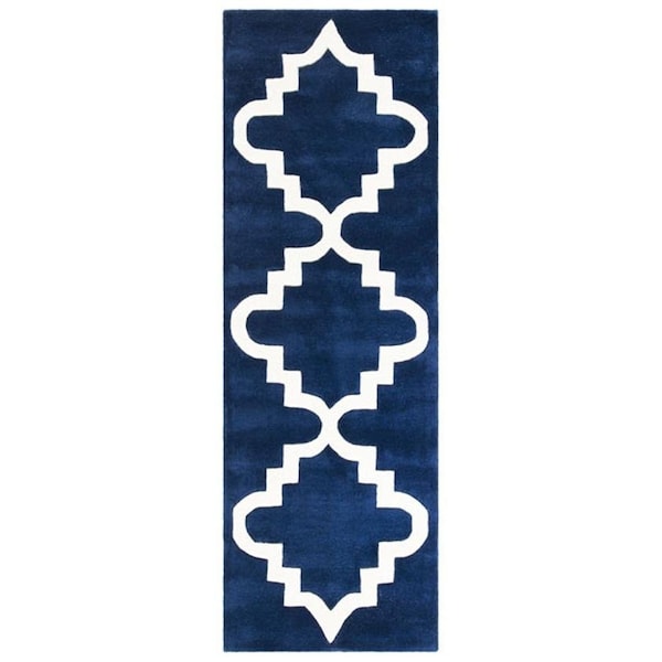 Safavieh 4 x 6 ft. Chatham Hand Tufted Small Rectangle Area RugDark Blue & Ivory - CHT753C-4