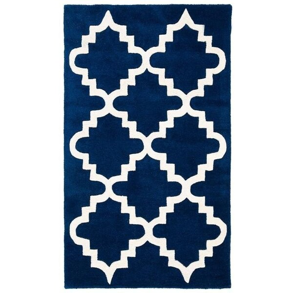 Safavieh 4 x 6 ft. Chatham Hand Tufted Small Rectangle Area RugDark Blue & Ivory - CHT753C-4