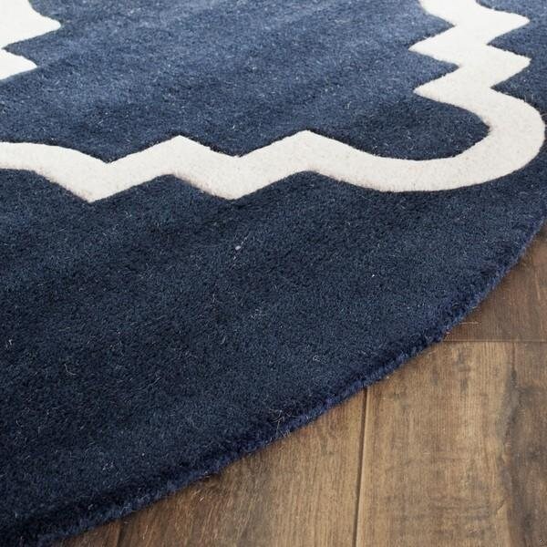 Safavieh 4 x 6 ft. Chatham Hand Tufted Small Rectangle Area RugDark Blue & Ivory - CHT753C-4