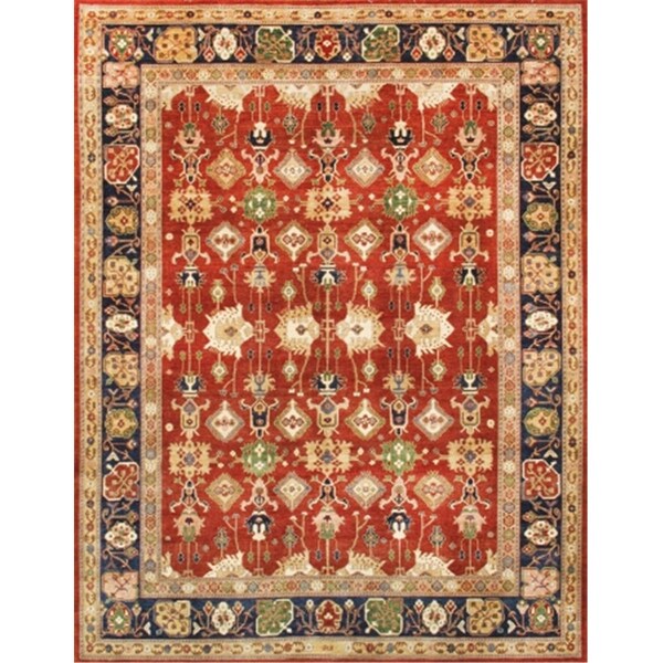 Pasargad Home Melody Collection Hand-Knotted Lamb'S Wool Area Rug- 9 Ft. 1 In. X 11 Ft. 8 In. - P-45 RUST 9X12