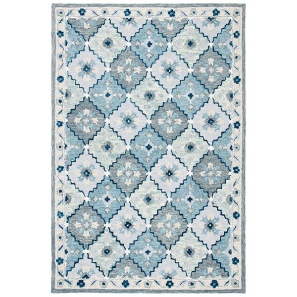 Safavieh 4 x 6 ft. Suzani Contemporary Rectangle Hand Tufted Area Rug, Blue & Grey - SZN501M-4