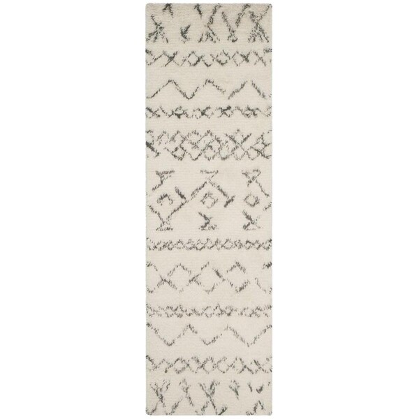 Flowers First 2 ft. 3 in. x 8 ft. Casablanca Hand Tufted Rug, Ivory & Grey - Runner - FL1868188