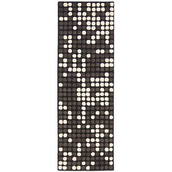 Safavieh 2 ft. 6 in. x 8 ft. Runner Contemporary Soho Black and White Hand Tufted Rug - SOH726A-28