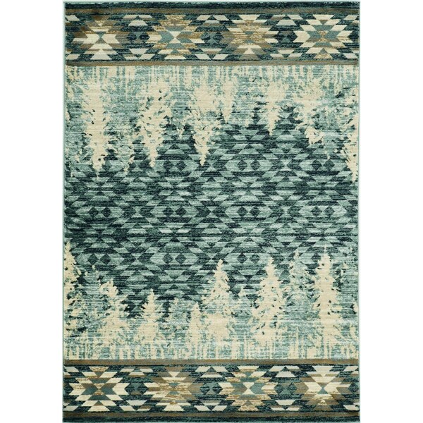 Homeroots 39 x 63 in. Slate Blue Polypropylene Rug - 374417