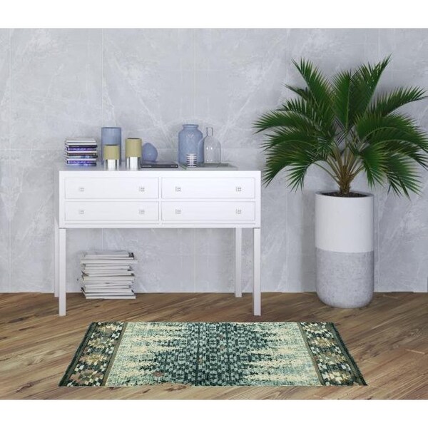 Homeroots 39 x 63 in. Slate Blue Polypropylene Rug - 374417