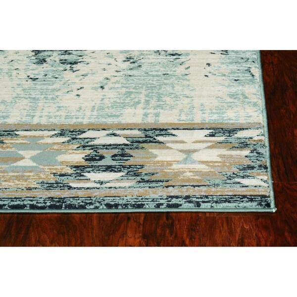 Homeroots 39 x 63 in. Slate Blue Polypropylene Rug - 374417