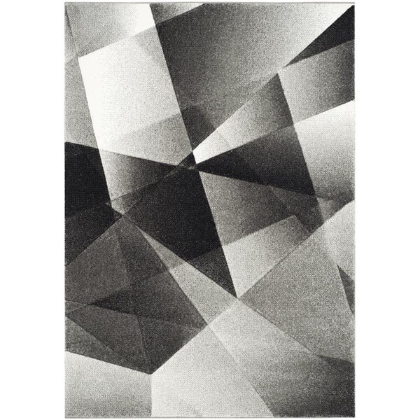 Flowers First 4 x 6 ft. Porcello Power Loomed Area Rug, Light Grey & Charcoal - Small Rectangle - FL1862548