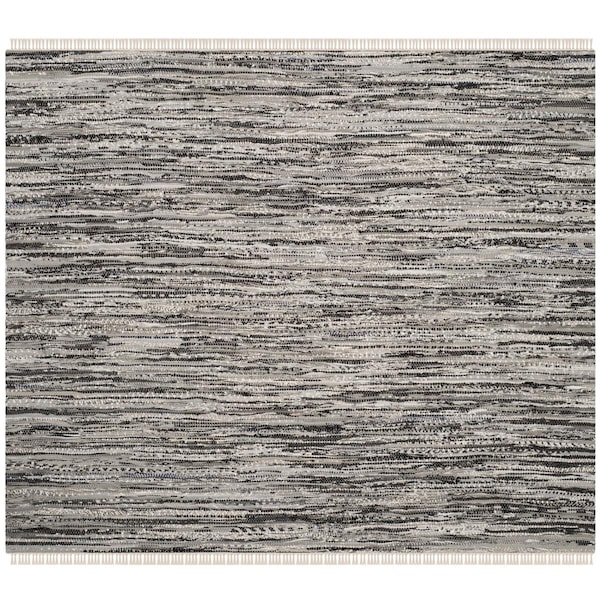 Safavieh 4 X 4 Ft. Rag Rug Hand Woven Square Area Rug, Grey - RAR128A-4SQ