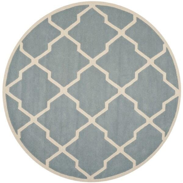 Safavieh 4 Ft. x 6 Ft. Rectangle- Contemporary Chatham Blue And Ivory Hand Tufted Rug - CHT735B-4