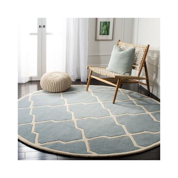 Safavieh 4 Ft. x 6 Ft. Rectangle- Contemporary Chatham Blue And Ivory Hand Tufted Rug - CHT735B-4