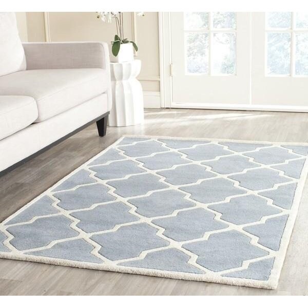 Safavieh 4 Ft. x 6 Ft. Rectangle- Contemporary Chatham Blue And Ivory Hand Tufted Rug - CHT735B-4