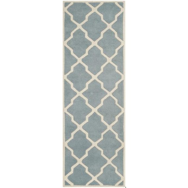 Safavieh 4 Ft. x 6 Ft. Rectangle- Contemporary Chatham Blue And Ivory Hand Tufted Rug - CHT735B-4