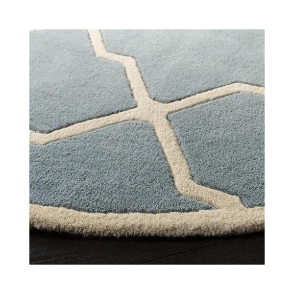 Safavieh 4 Ft. x 6 Ft. Rectangle- Contemporary Chatham Blue And Ivory Hand Tufted Rug - CHT735B-4