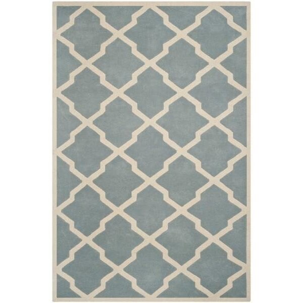 Safavieh 4 Ft. x 6 Ft. Rectangle- Contemporary Chatham Blue And Ivory Hand Tufted Rug - CHT735B-4