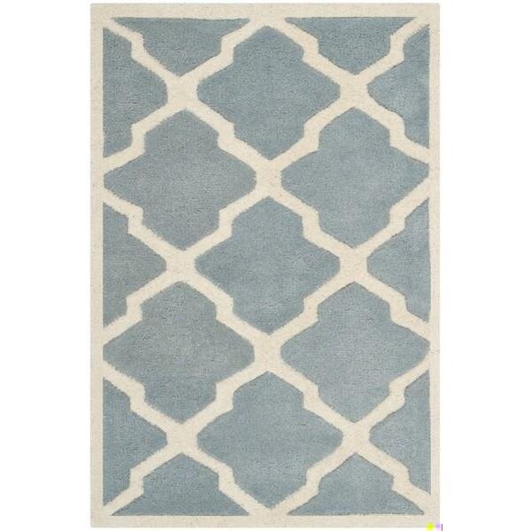 Safavieh 4 Ft. x 6 Ft. Rectangle- Contemporary Chatham Blue And Ivory Hand Tufted Rug - CHT735B-4