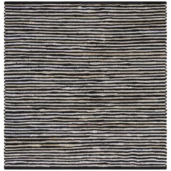Safavieh Rag Rug Square Area Rug, Black and Multi - 6 x 6 ft. - RAR130Q-6SQ