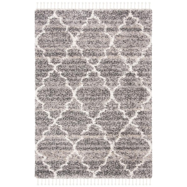 Safavieh 4 x 6 ft. Melrose Shag 900 Rectangle Rug Gray & Ivory - SGML938F-4