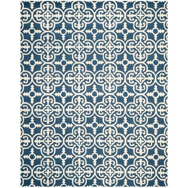 Safavieh Cambridge Hand Tufted Round Rug- Navy - Ivory- 4 x 4 ft. - CAM133G-4R
