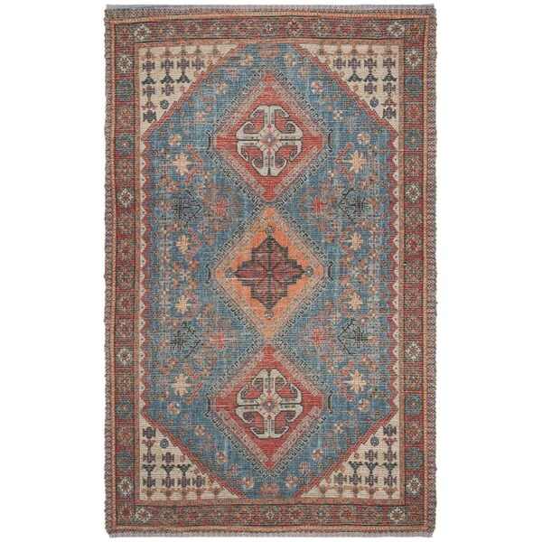 Safavieh Saffron Global Rectangle Hand Loomed RugsNavy & Red 8 x 10 ft. - SFN512N-8