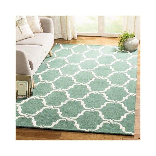 Safavieh Cambridge Hand Tufted Runner Rug- Teal - Ivory- 2 ft. 6 in. x 8 ft. - CAM703T-28