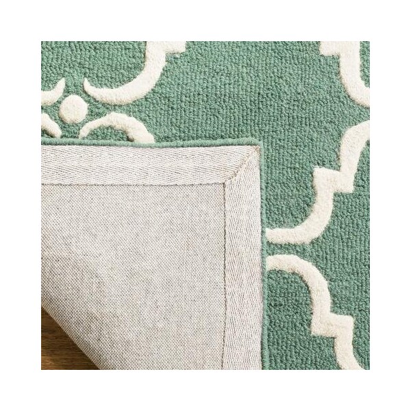 Safavieh Cambridge Hand Tufted Runner Rug- Teal - Ivory- 2 ft. 6 in. x 8 ft. - CAM703T-28