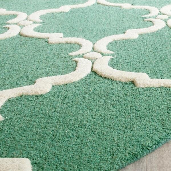Safavieh Cambridge Hand Tufted Runner Rug- Teal - Ivory- 2 ft. 6 in. x 8 ft. - CAM703T-28