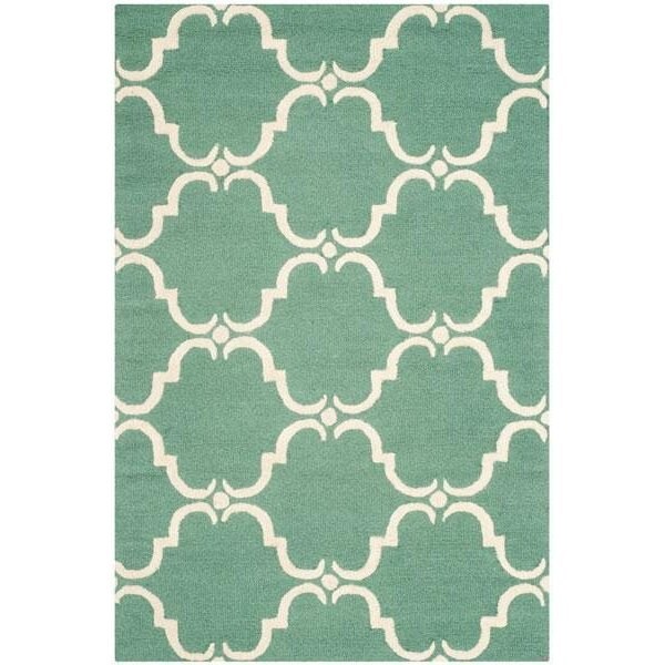 Safavieh Cambridge Hand Tufted Runner Rug- Teal - Ivory- 2 ft. 6 in. x 8 ft. - CAM703T-28