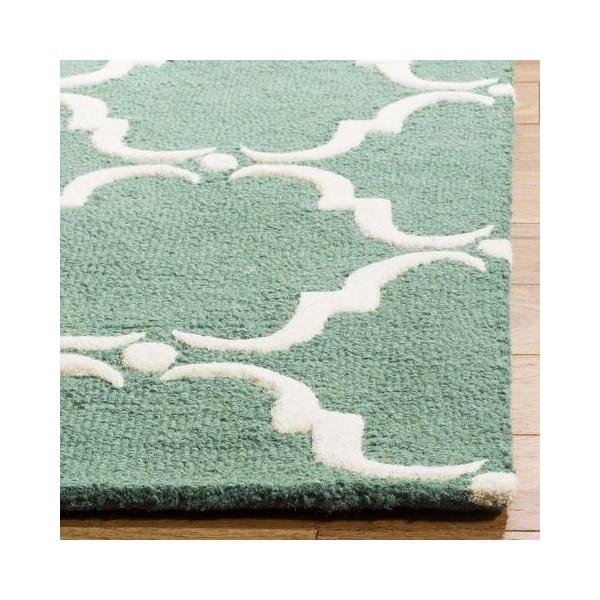 Safavieh Cambridge Hand Tufted Runner Rug- Teal - Ivory- 2 ft. 6 in. x 8 ft. - CAM703T-28