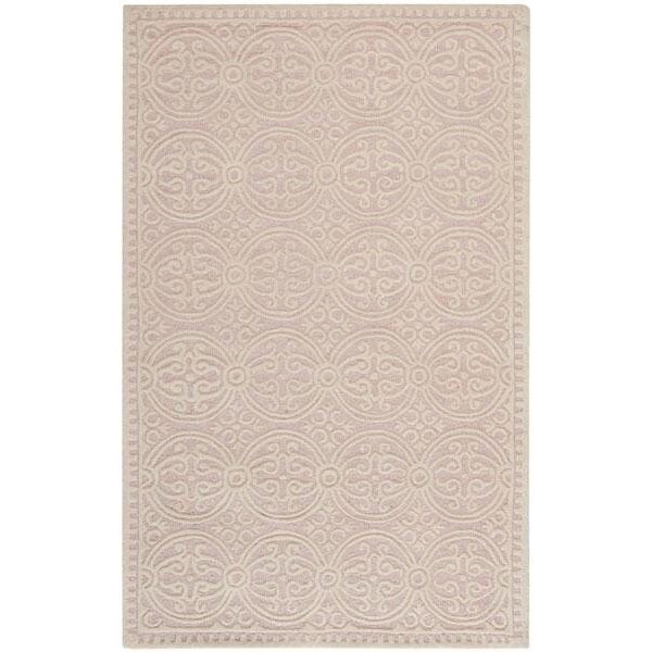 Safavieh 3 x 5 ft. Small Rectangle Transitional Cambridge- Light Pink and Ivory Hand Tufted Rug - CAM123M-3